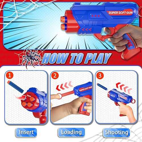 M&LD Shooting Games, 40 Foam Darts & Shooting Targets & 2 Toy Guns, Birthday Party Family Outdoor Games, Outside Backyard Yard Games for Kids Ages 4-8 - Image 7