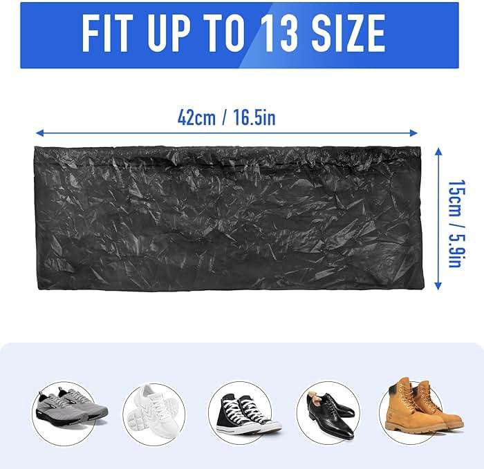 squish Shoe Covers Disposable Non-Slip, 100 Pack 6g Thick Booties Cover, Waterproof Slip Resistant Disposable Shoe Covers Durable Protector Covers for Indoors and Outdoors Fit Up to 13 Size (Black) - Image 2
