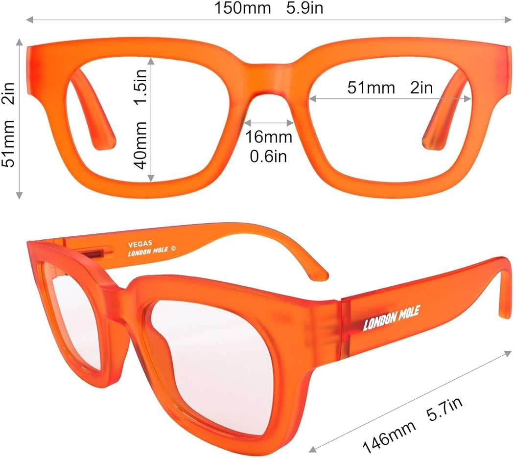 LONDON MOLE® Vegas Reading Glasses | Oversized square/rectangular/trapezoidal readers | Unisex - Image 6