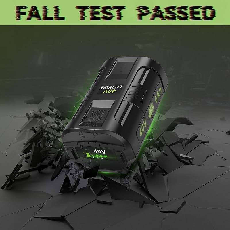 Compatible for Ryobi 40v Battery 6.0Ah 2Pcs OP4060 OP401 Charger Combo High Capacity Strong Power for Ryobi 40v Battery and Charger Lawn Mowers Leaf Blowers for OP4015 OP4040 OP4026A OP40201 OP4050A - Image 5
