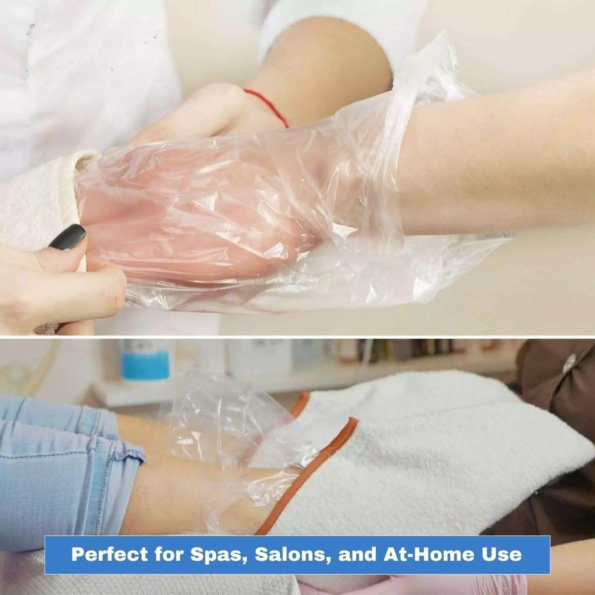 TP Plastic Paraffin Wax Bags for Hands and Feet 684 Count, 12" x 19" Disposable Plastic Liners for Paraffin Wax Machine, Bath Gloves and Socks Covers for Hand Foot Spa Treatment, Moisturizing Use - Image 7