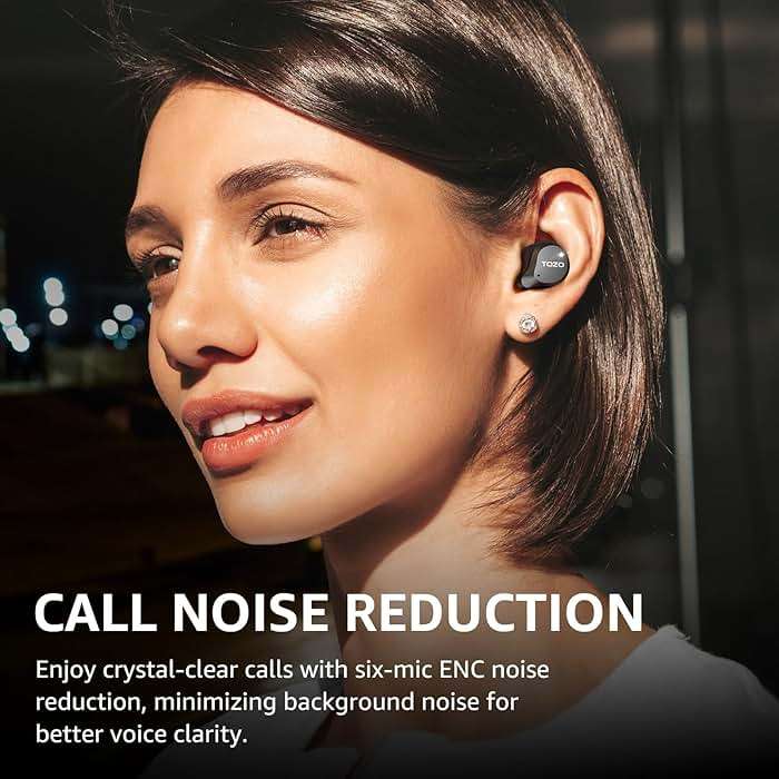 TOZO NC9 Hybrid Active Noise Cancelling Wireless Earbuds, 6 Mics ENC Clear Call, IPX8 Waterproof, in Ear Bluetooth 5.3 Headphones Stereo Bass Ear Buds 60H Playtime with LED Display 32 EQs via APP - Image 4