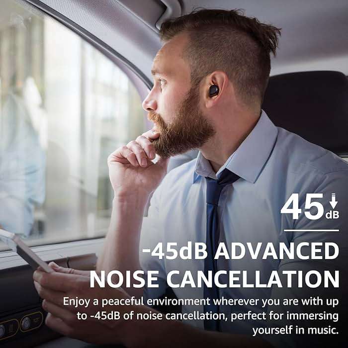 TOZO NC9 Hybrid Active Noise Cancelling Wireless Earbuds, 6 Mics ENC Clear Call, IPX8 Waterproof, in Ear Bluetooth 5.3 Headphones Stereo Bass Ear Buds 60H Playtime with LED Display 32 EQs via APP - Image 7