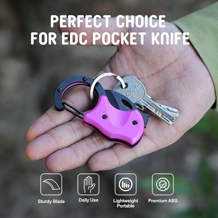 ZAVIT Womens Gifts for Christmas, Keychain with Box Cutter Pocket Knife,Christmas Stocking Stuffers for Women Mom, Birthday Gifts Idea for Mom Wife, EDC Gadgets for Everyday Carry, P-ink - Image 6