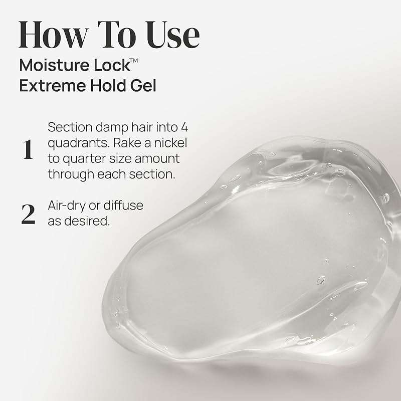 Ouidad Moisture Lock Extreme Hold Hair Gel - 11 oz, Maximum Hold Hair Gel for Women & Men, Infused with Aloe, Flaxseed Oil & Black Castor Seed Oil, Hydrating Non-Flaky Formula, All Curl Types - Image 4