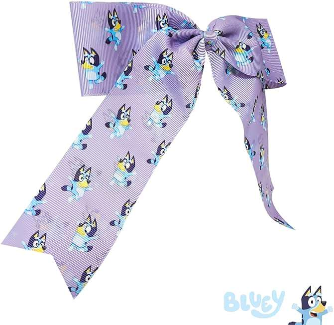 LUV HER Bluey Hair Bows For Girls - One Large Printed Hair Bow Featuring your Favorite Bluey Characters - Alligator Clip - Large Bows for Daily Styling or Special Occasions, Ages 3+ - Image 4
