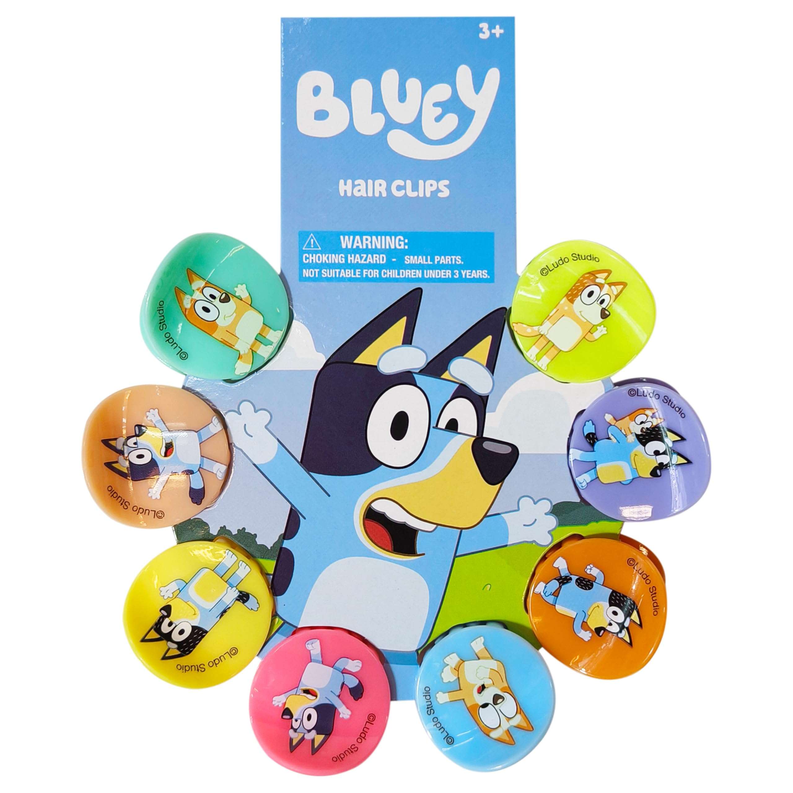 LUV HER Bluey Girls Butterfly Hair Clips - 8 Cute Hair Clips with Small Soft Claw, Clips for Every Occasion - Multi Color with Your Favorite Bluey Characters - Ages 3+ - Image 1
