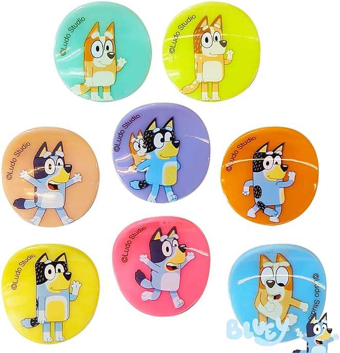 LUV HER Bluey Girls Butterfly Hair Clips - 8 Cute Hair Clips with Small Soft Claw, Clips for Every Occasion - Multi Color with Your Favorite Bluey Characters - Ages 3+ - Image 3
