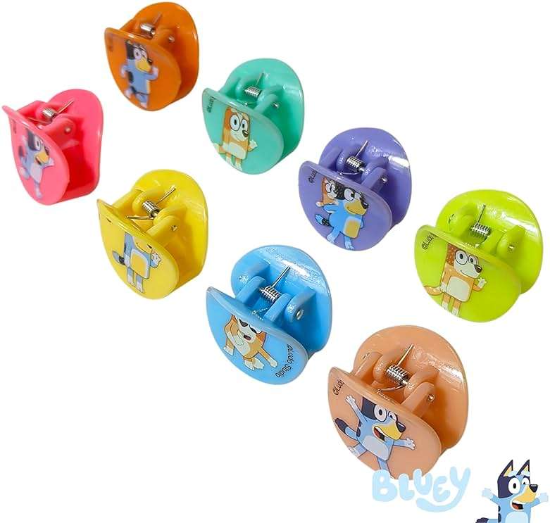 LUV HER Bluey Girls Butterfly Hair Clips - 8 Cute Hair Clips with Small Soft Claw, Clips for Every Occasion - Multi Color with Your Favorite Bluey Characters - Ages 3+ - Image 5