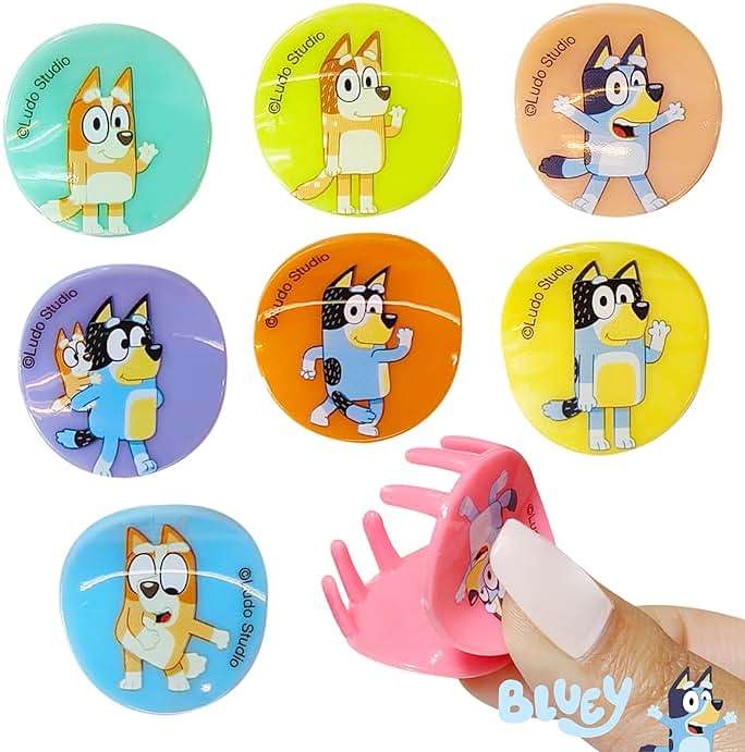 LUV HER Bluey Girls Butterfly Hair Clips - 8 Cute Hair Clips with Small Soft Claw, Clips for Every Occasion - Multi Color with Your Favorite Bluey Characters - Ages 3+ - Image 6