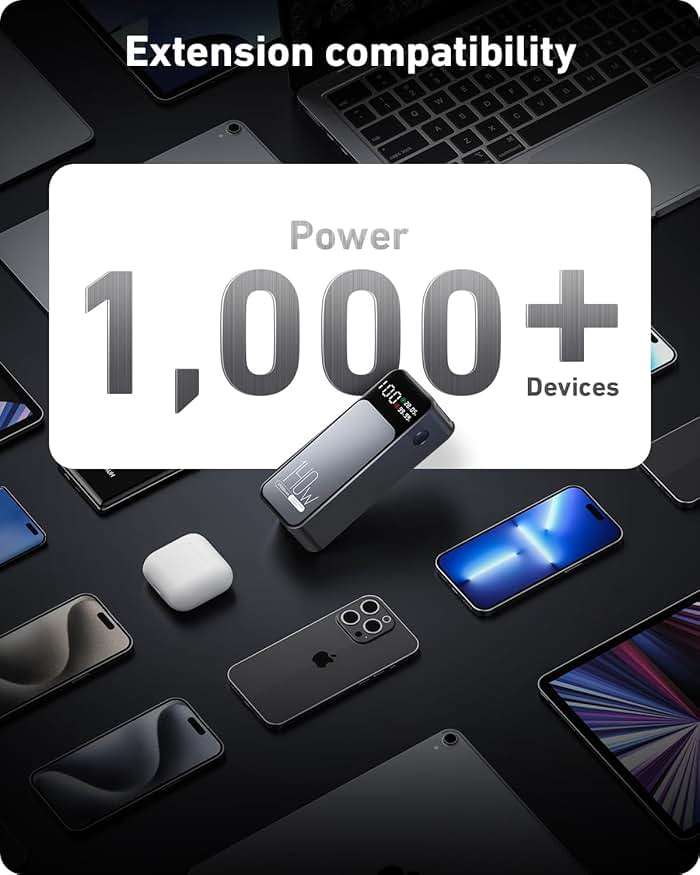 Jescuok Laptop Power Bank, 27000mAh (99.9Wh) Portable Laptop Charger, PD 3.1 USB C in&Out Fast Charger External Battery Pack for iPhone 17 16 15 Pro Samsung MacBook Dell XPS iPad Steam Deck etc - Image 5