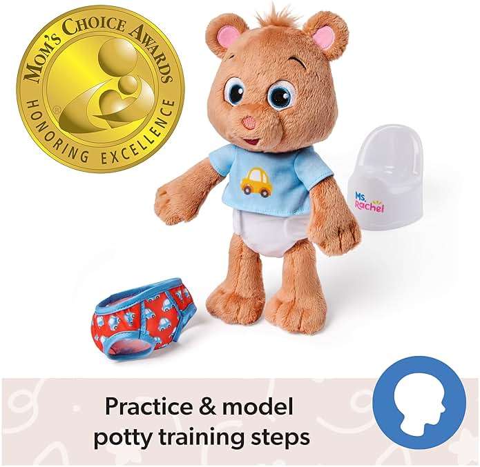 Ms. Rachel Potty Time with Bean, 11” Plush Teddy Bear with Play Toilet & Accessories, Toddler Toys for Girls & Boys for Ages 18 Months to 3+ - Image 3