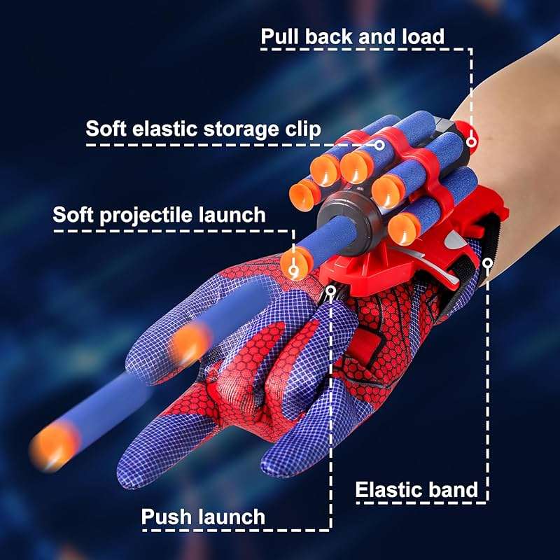 AIUAZA Shooting Toys, Children's Role-Playing launchers with Gloves, Wrist Firing Toy, Foam Blasters,Children's Dress up Toys for 6+Years Old - Image 4