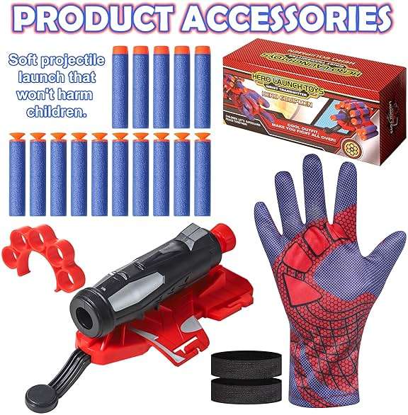 AIUAZA Shooting Toys, Children's Role-Playing launchers with Gloves, Wrist Firing Toy, Foam Blasters,Children's Dress up Toys for 6+Years Old - Image 8
