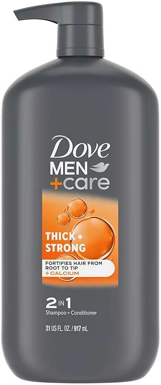 Dove Men+Care 2-in-1 Shampoo + Conditioner Thick + Strong for Fortifying Hair from Root to Tip, with Calcium, 31 oz - Image 2