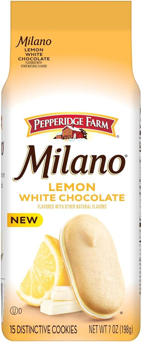 Pepperidge Farm Milano White Chocolate Lemon Flavored Cookies, 7 Oz Bag - Image 1