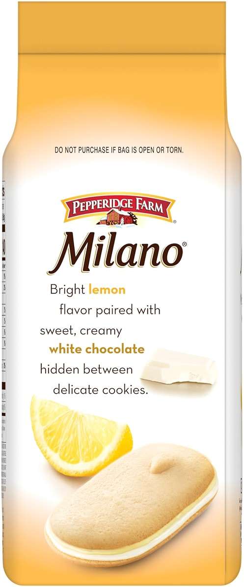 Pepperidge Farm Milano White Chocolate Lemon Flavored Cookies, 7 Oz Bag - Image 4