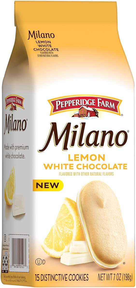 Pepperidge Farm Milano White Chocolate Lemon Flavored Cookies, 7 Oz Bag - Image 5