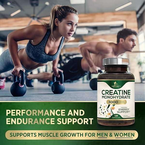 Creatine Monohydrate 3000mg Per Serving – Micronized Creatine Powder Capsules - Supports Lean Muscle, Strength, Energy, & Endurance - Nature's Supplement, Non-GMO, Bottled in USA - 120 Capsules - Image 5