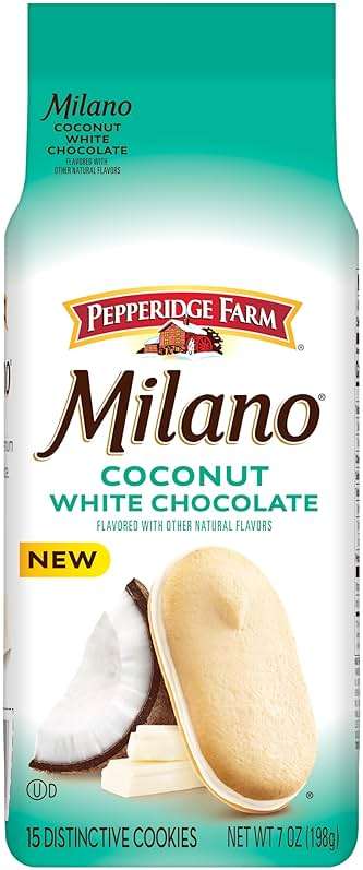 Pepperidge Farm Milano White Chocolate Coconut Flavored Cookies, 7 Oz Bag - Image 1