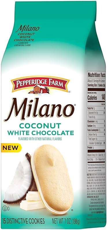 Pepperidge Farm Milano White Chocolate Coconut Flavored Cookies, 7 Oz Bag - Image 6