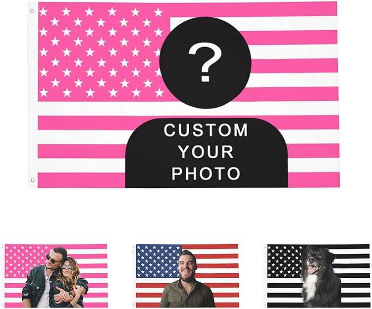 OHORTEB Custom pink American Flag Customized Flag Customizable Picture Image Gifts for Indoor Outdoor Decoration (Pink (American), 2X3 FT) - Image 1