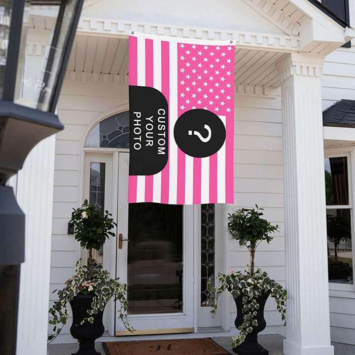 OHORTEB Custom pink American Flag Customized Flag Customizable Picture Image Gifts for Indoor Outdoor Decoration (Pink (American), 2X3 FT) - Image 5