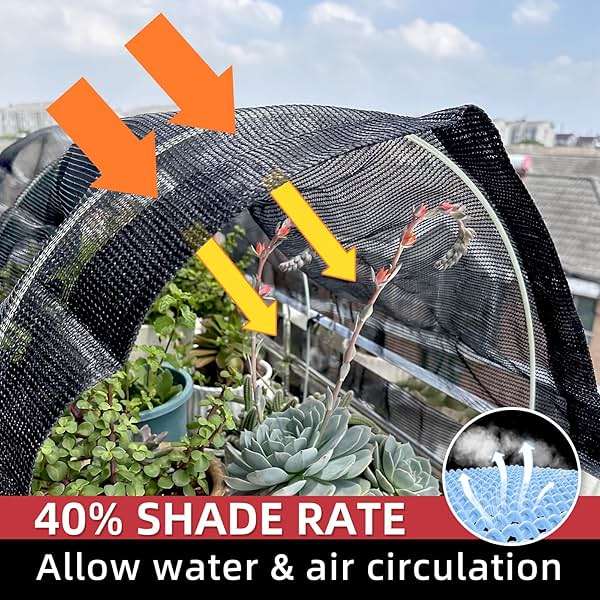 BELLEBILL 40% Shade Cloth, 6x12FT Black Heavy Duty Mesh Screen Tarp with Grommets for Patio, Canopy, Garden, Porch, Greenhouse, Pools, Garage - Image 5