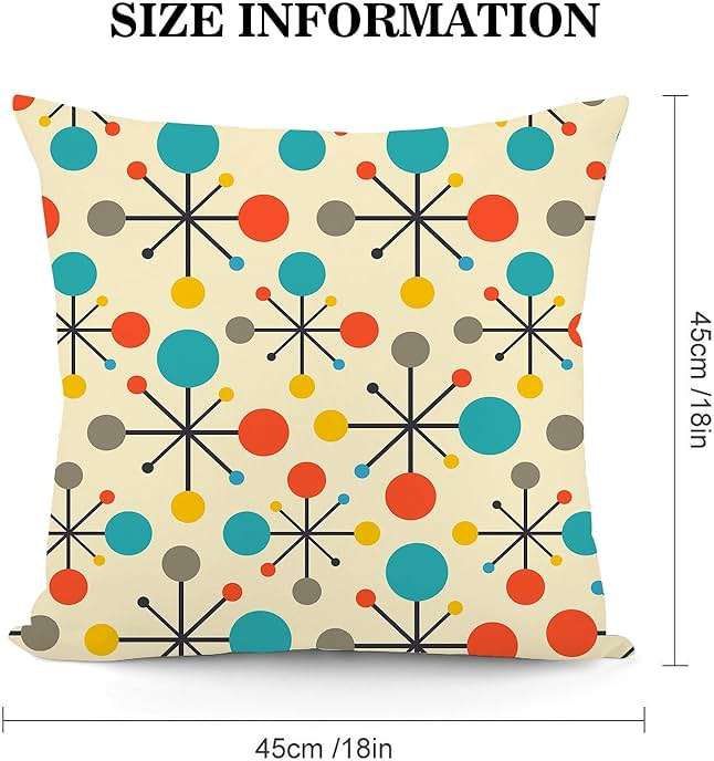 Waiyear Mid Century Modern Atomic Throw Pillows Covers 18"x18" Set of 2, Retro Decorative Pillow Cases for Couch Sofa Living Room,Yellow Cushion Covers - Image 5
