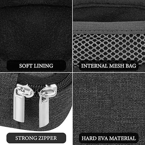 Geekria Earbuds Carrying Pouch Compatible with Sony WF-1000XM6, WF-1000XM5, WF-C710N, LinkBuds Open/Fit, WF-C510, Replacement Protective Earphones Travel Bag with Cable Storage (Dark Grey) - Image 2