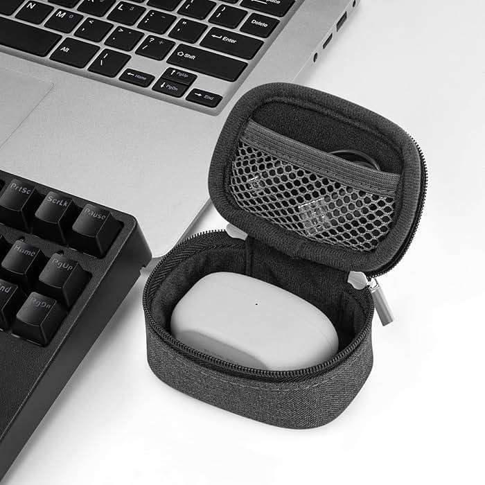 Geekria Earbuds Carrying Pouch Compatible with Sony WF-1000XM6, WF-1000XM5, WF-C710N, LinkBuds Open/Fit, WF-C510, Replacement Protective Earphones Travel Bag with Cable Storage (Dark Grey) - Image 3