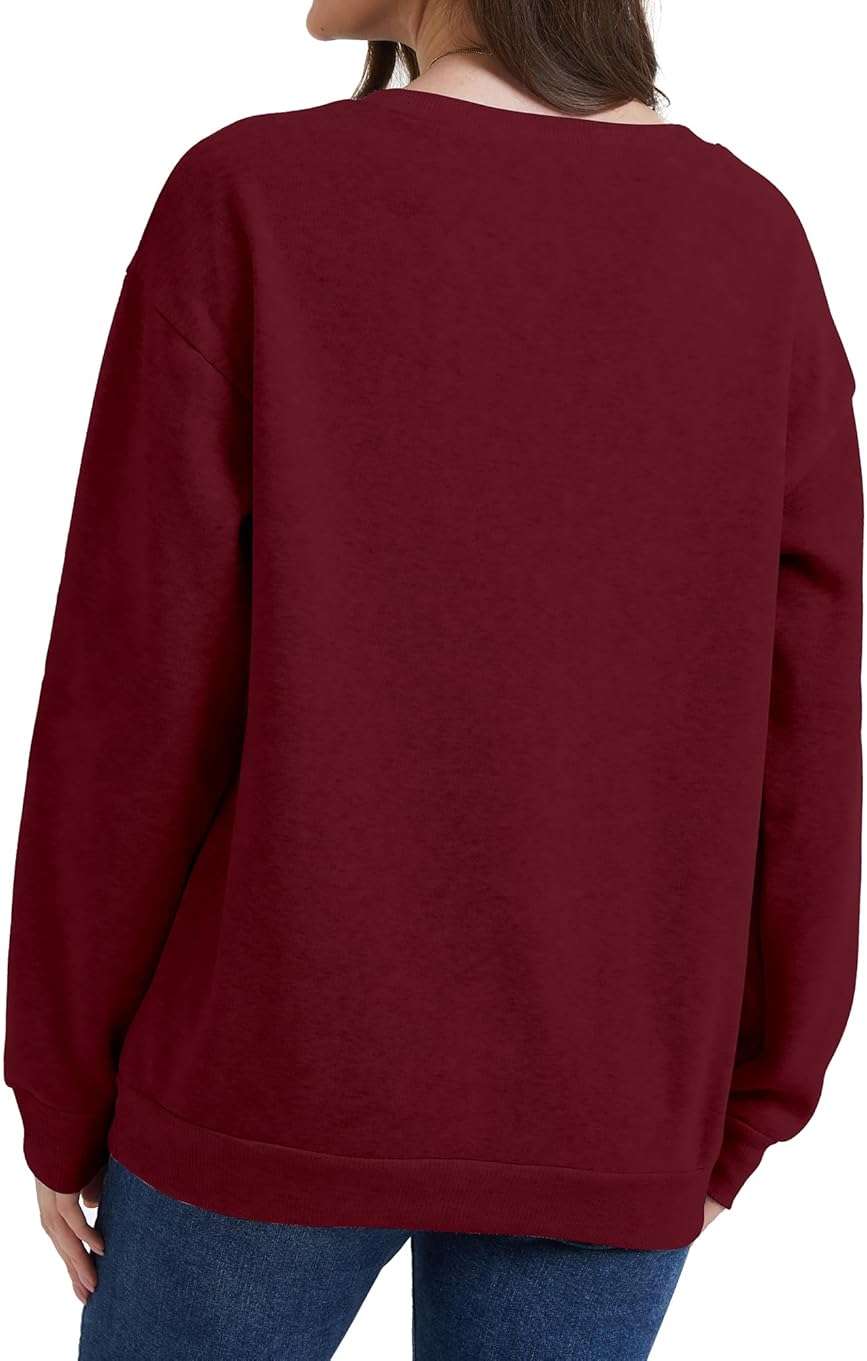 ZUNQKG Womens Dog Mom Sweatshirt Long Sleeve Dog Paw Print Crewneck Funny Heart Graphic Sweatshirts - Image 6