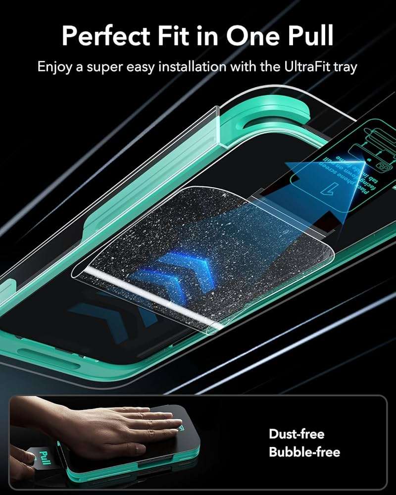 ESR 3 Pack 9H+ Glass for iPhone 17e/iPhone 16e/iPhone 14/iPhone 13/13 Pro Screen Protector, [Military Grade Shatterproof, Armorite Ultra-tough Full Coverage Tempered Glass with UltraFit Tray - Image 3