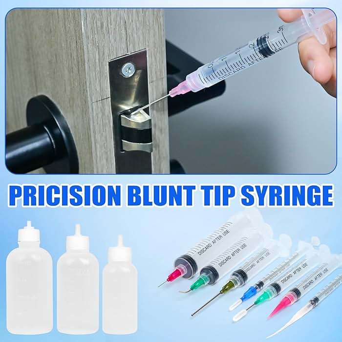 Glue Syringe Needle Tip Squeeze Bottles Set (1ml-50ml), 14G-22G Blunt Needle Tip with Caps, Precision Glue Applicator for Oil, Ink and Art Crafts - Image 5