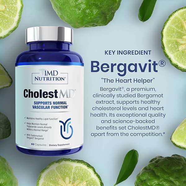 1MD Nutrition CholestMD with Olive Leaf Extract, Bergavit, Niacin, Garlic | 60 Capsules - Image 2