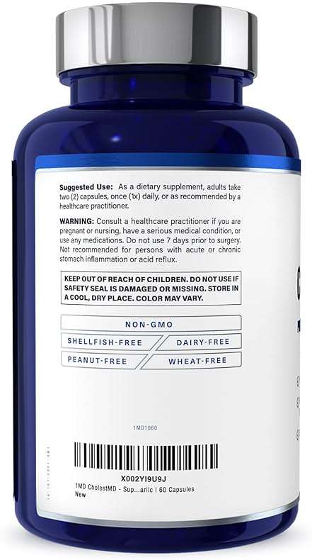 1MD Nutrition CholestMD with Olive Leaf Extract, Bergavit, Niacin, Garlic | 60 Capsules - Image 7