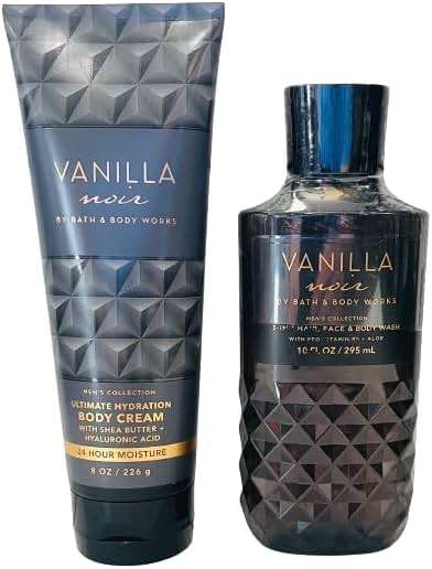 Bath & Body Works Vanilla Noir Men's 3-in-1 Hair, Face & Body Wash and Body Cream 2 Piece Set - Image 1