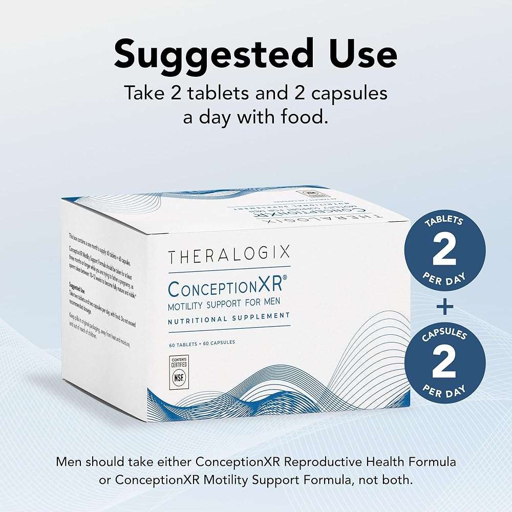 Theralogix ConceptionXR Motility Support Formula - Men's Preconception Vitamins for Fertility Support - Male Fertility Supplements for Sperm Health* - NSF Certified, 360 Count (90-Day Supply) - Image 4