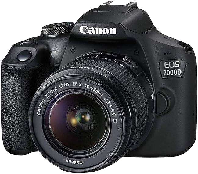 Canon EOS 2000D / Rebel T7 DSLR Camera w/EF-S 18-55mm F/3.5-5.6 Zoom Lens + 64GB Memory, LED Video Light, Case, Gripster Tripod, and More (Essential Bundle) (Renewed) - Image 2