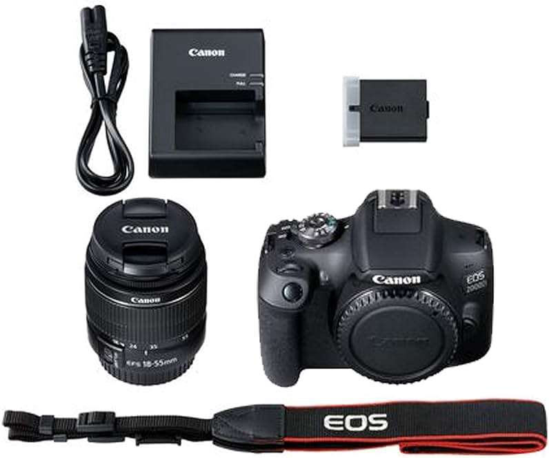 Canon EOS 2000D / Rebel T7 DSLR Camera w/EF-S 18-55mm F/3.5-5.6 Zoom Lens + 64GB Memory, LED Video Light, Case, Gripster Tripod, and More (Essential Bundle) (Renewed) - Image 8