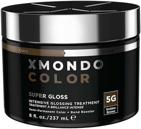XMONDO Color 5G Golden Brown Color Depositing Mask & Glossing Treatment Infused with Bond Boosters for Nourishment, Revitalize & Repair, Vegan Formula, 8 Fl Oz - Image 1