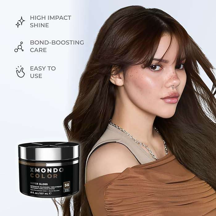 XMONDO Color 5G Golden Brown Color Depositing Mask & Glossing Treatment Infused with Bond Boosters for Nourishment, Revitalize & Repair, Vegan Formula, 8 Fl Oz - Image 5