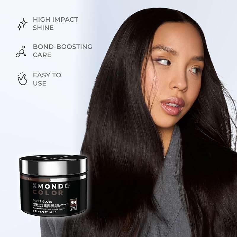 XMONDO Color 5N Dark Brown Color Depositing Mask & Glossing Treatment Infused with Bond Boosters for Nourishment, Revitalize & Repair, Vegan Formula, 8 Fl Oz - Image 5