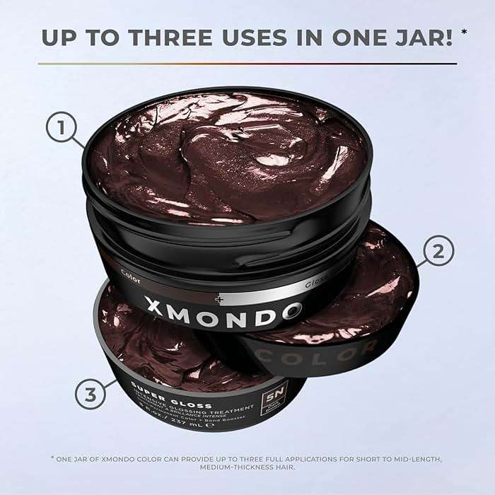 XMONDO Color 5N Dark Brown Color Depositing Mask & Glossing Treatment Infused with Bond Boosters for Nourishment, Revitalize & Repair, Vegan Formula, 8 Fl Oz - Image 9