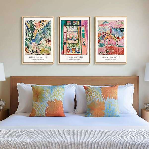 Framed Vintage Matisse Wall Art, Large Set of 3 Piece Colorful Canvas Artwork for Walls, Matisse Retro Landscape Paintings Prints Pictures for Living Room Bedroom Hallway Office Wall Decor 16x24 - Image 4