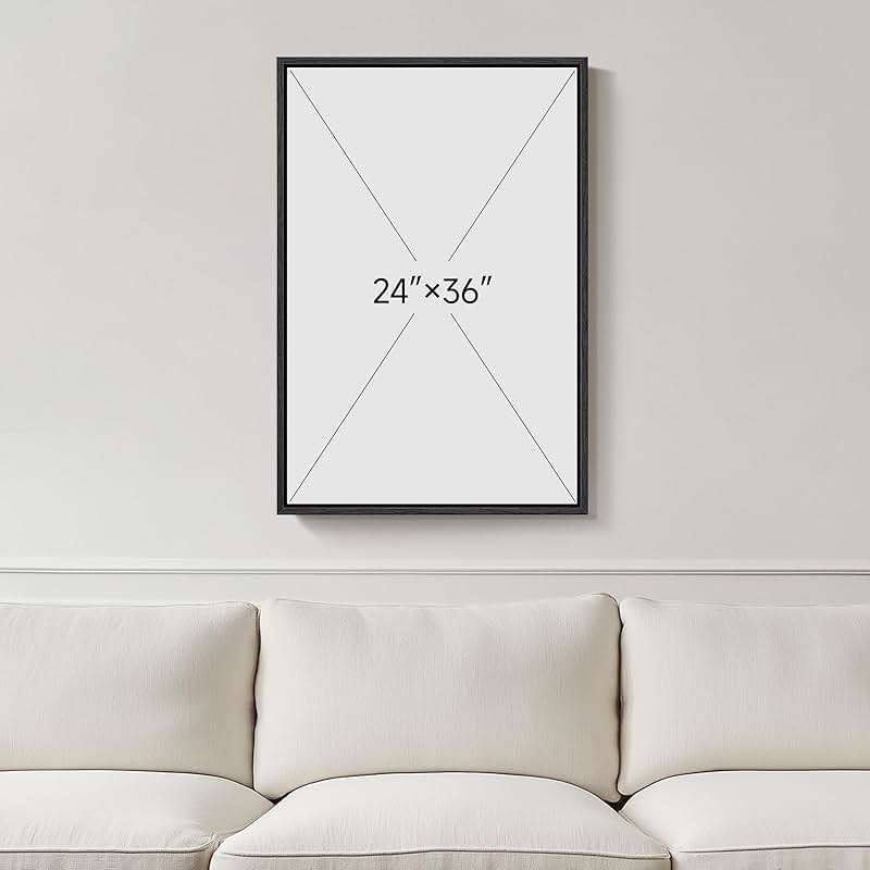 Framed Black and White Abstract Beach Canvas Wall Art, Modern Minimalist Art Prints Paintings Artwork for Walls, Ocean Wave Pictures for Living Room Dining Room Bedroom Bathroom Wall Decor 24x36 In - Image 3