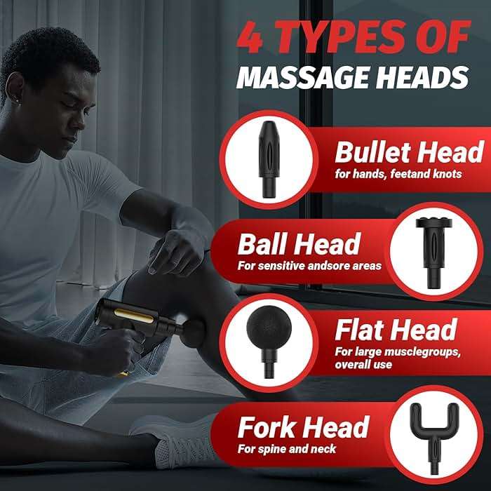 Brantefa Massage Gun, Small Travel Tool, Massage Gun Deep Tissue,Percussion Handheld Portable Muscle Massager Tool for Full Body Pain Relief, Ideal Gifts for Men, Women(Black) - Image 4