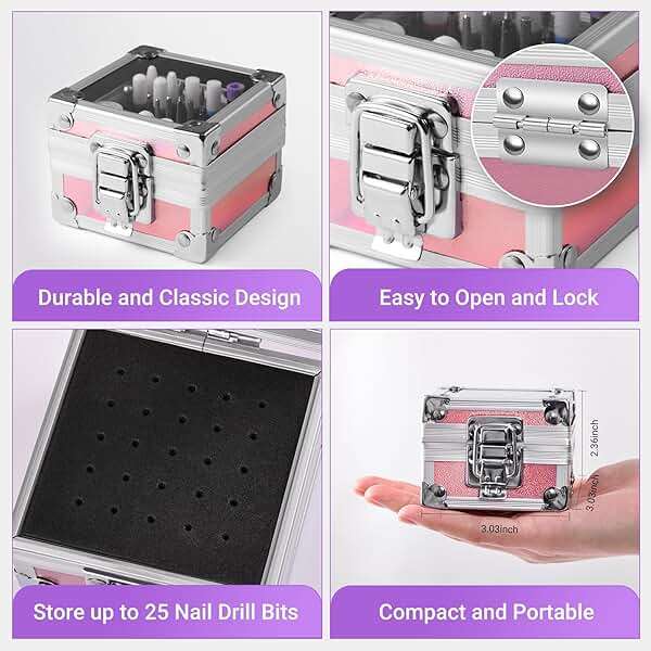 MelodySusie 21pcs Nail Drill Bit Set with Portable Holder Case, 3/32'' Ceramic Diamond Carbide Acrylic Gel Nail Art Tool Kit, Cuticle Remover Bit for Acrylic Dip Powder, Manicure Pedicure, Salon Home - Image 3