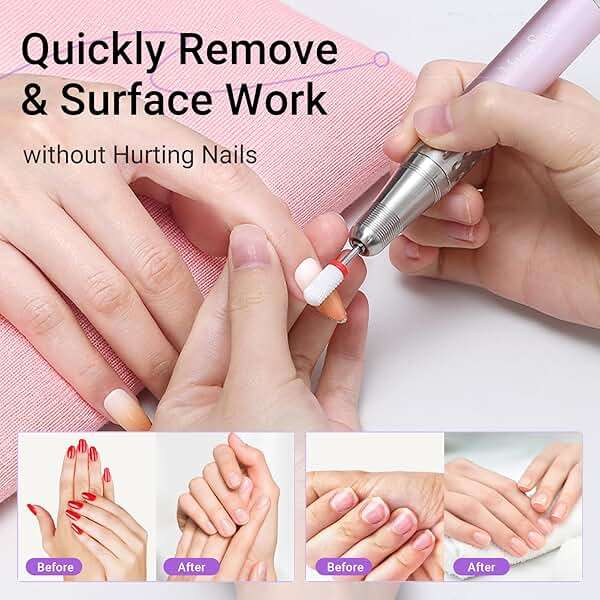 MelodySusie 21pcs Nail Drill Bit Set with Portable Holder Case, 3/32'' Ceramic Diamond Carbide Acrylic Gel Nail Art Tool Kit, Cuticle Remover Bit for Acrylic Dip Powder, Manicure Pedicure, Salon Home - Image 7