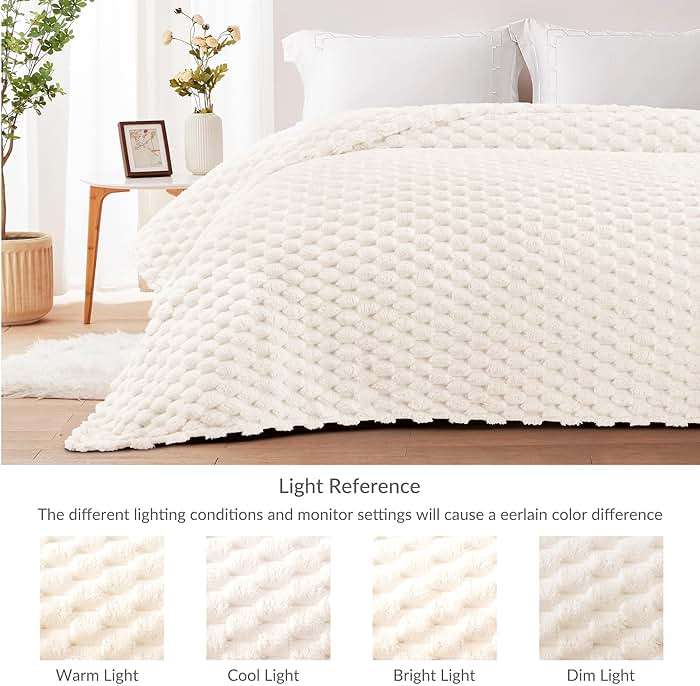 Whale Flotilla Fleece Throw Blanket for Couch or Bed, Luxury Super Soft Lightweight Summer Blanket, 3D Jacquard Cozy Fluffy Plush Decorative Sofa Chair Blanket for Mom Dad, 50x60 Inch, Ivory - Image 7